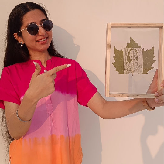 Custom Photo Leaf Engraving in Wooden Frame