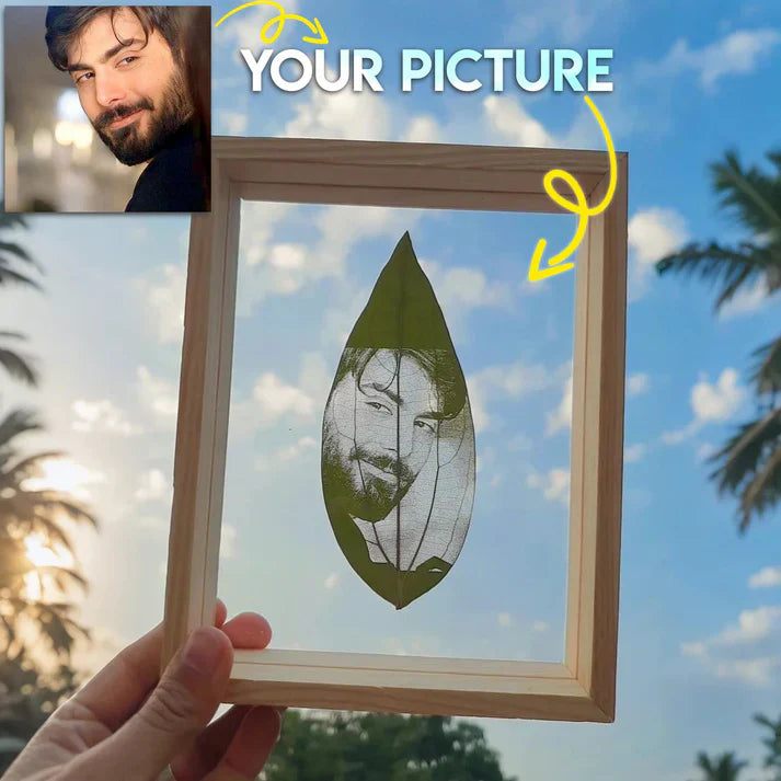 Custom Photo Leaf Engraving (With Wooden Acrylic Frame)
