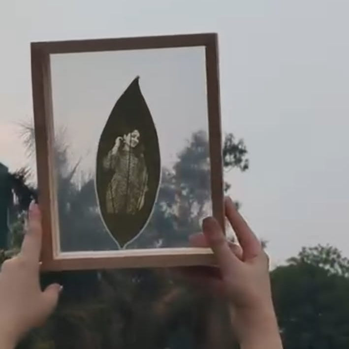 Custom Photo Leaf Engraving in Wooden Frame