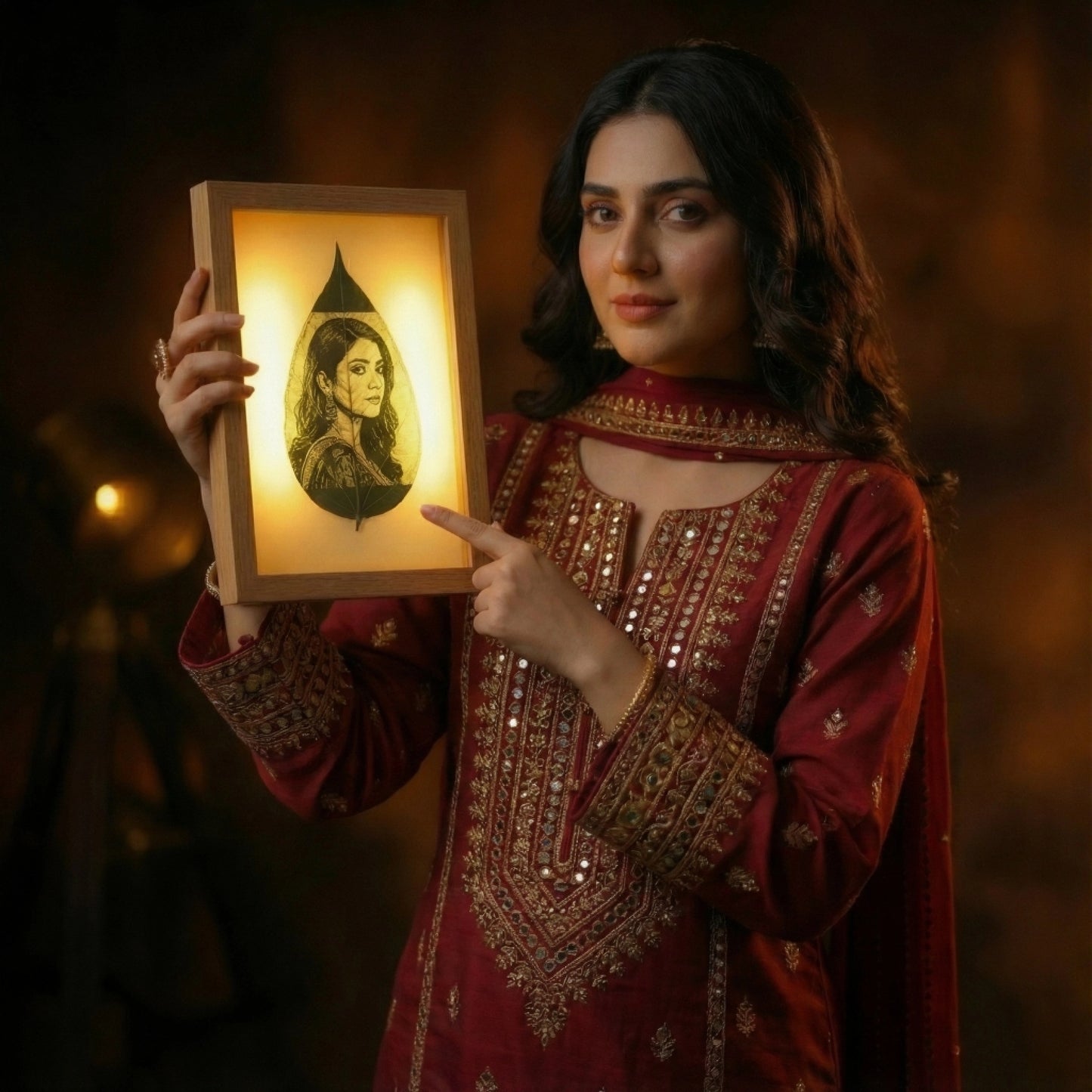 Custom Photo Leaf Engraving