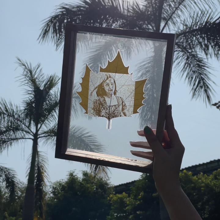 Custom Photo Leaf Engraving (With Wooden Acrylic Frame)