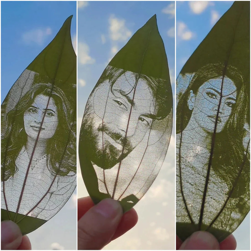 Custom Photo Leaf Engraving (With Wooden Acrylic Frame)