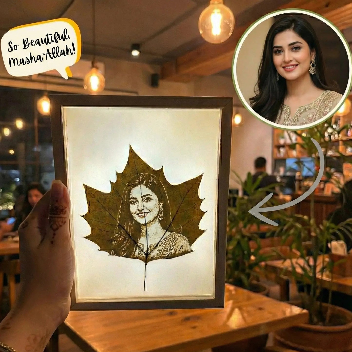 Custom Photo Leaf Engraving