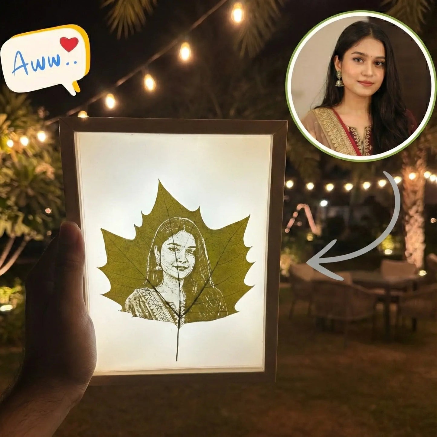 Custom Photo Leaf Engraving